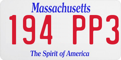 MA license plate 194PP3
