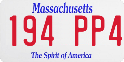 MA license plate 194PP4