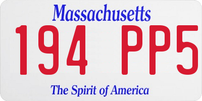MA license plate 194PP5