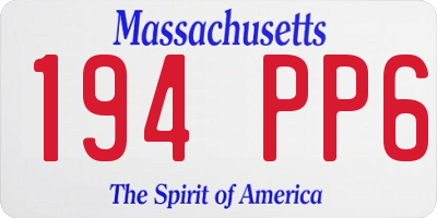 MA license plate 194PP6