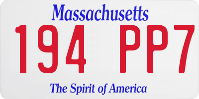 MA license plate 194PP7
