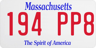 MA license plate 194PP8