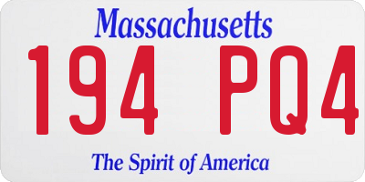 MA license plate 194PQ4