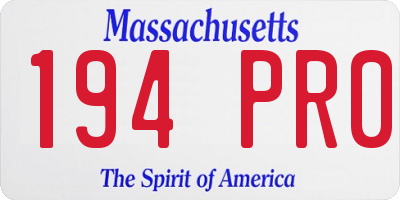 MA license plate 194PR0