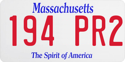 MA license plate 194PR2
