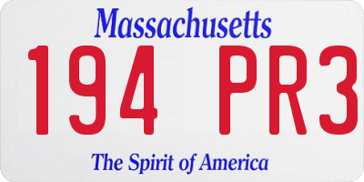 MA license plate 194PR3