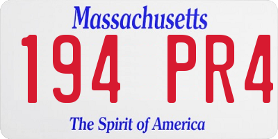 MA license plate 194PR4