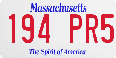 MA license plate 194PR5