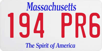 MA license plate 194PR6