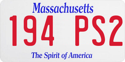 MA license plate 194PS2