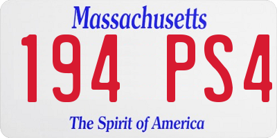 MA license plate 194PS4
