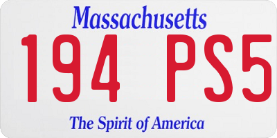 MA license plate 194PS5