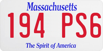 MA license plate 194PS6