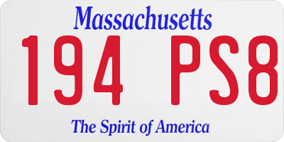 MA license plate 194PS8