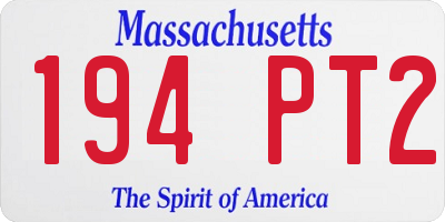 MA license plate 194PT2
