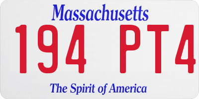 MA license plate 194PT4