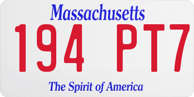 MA license plate 194PT7