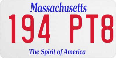 MA license plate 194PT8