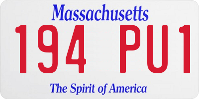 MA license plate 194PU1