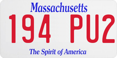 MA license plate 194PU2