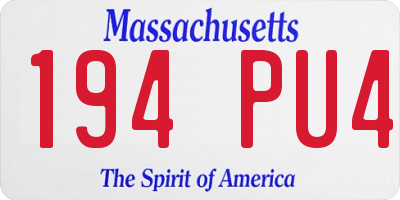 MA license plate 194PU4