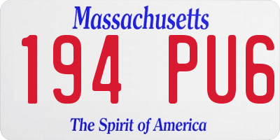 MA license plate 194PU6