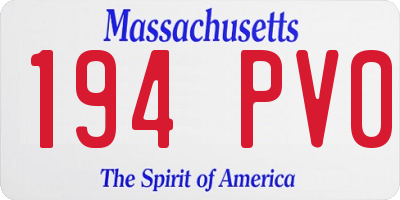 MA license plate 194PV0