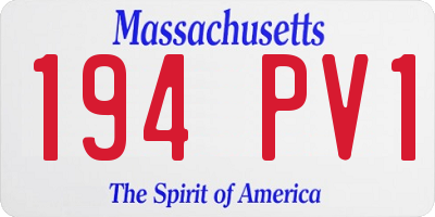 MA license plate 194PV1