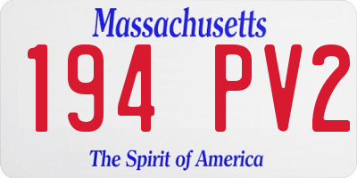 MA license plate 194PV2