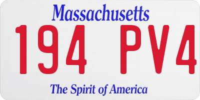 MA license plate 194PV4