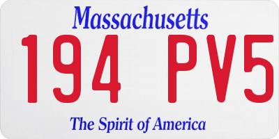 MA license plate 194PV5