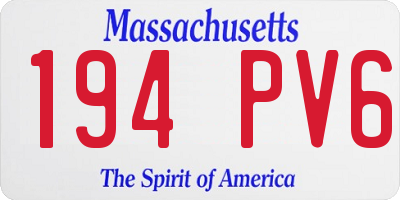 MA license plate 194PV6