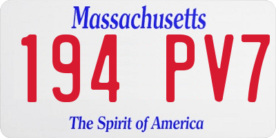 MA license plate 194PV7
