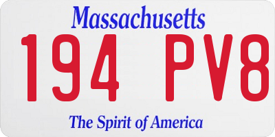 MA license plate 194PV8