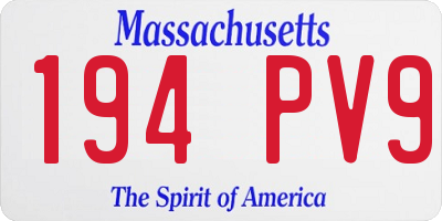 MA license plate 194PV9