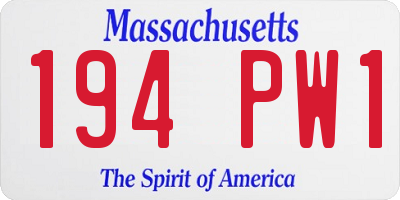 MA license plate 194PW1