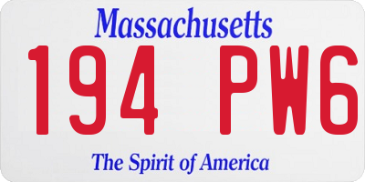 MA license plate 194PW6
