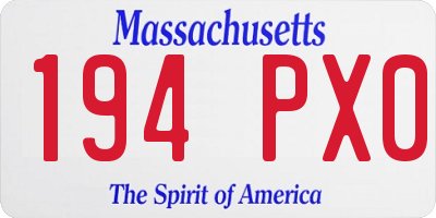 MA license plate 194PX0