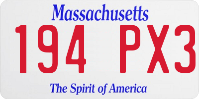 MA license plate 194PX3