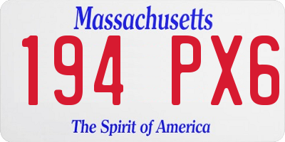 MA license plate 194PX6
