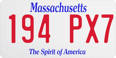 MA license plate 194PX7