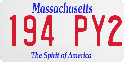 MA license plate 194PY2