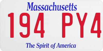 MA license plate 194PY4