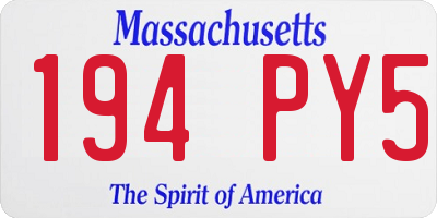 MA license plate 194PY5