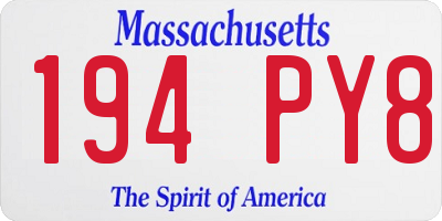 MA license plate 194PY8