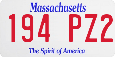 MA license plate 194PZ2
