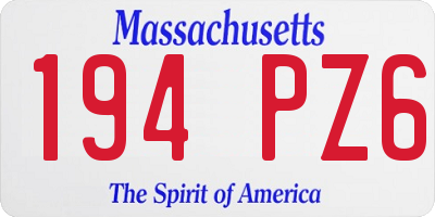 MA license plate 194PZ6