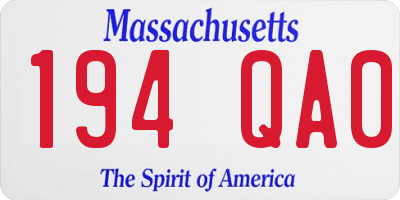 MA license plate 194QA0