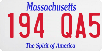 MA license plate 194QA5
