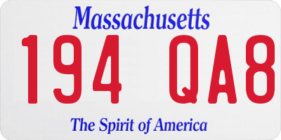 MA license plate 194QA8